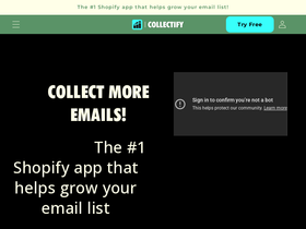Collectify homepage screenshot