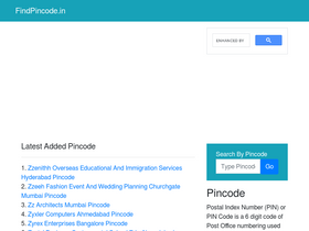 'findpincode.in' screenshot