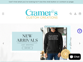 cramerscustomcreations.com homepage screenshot