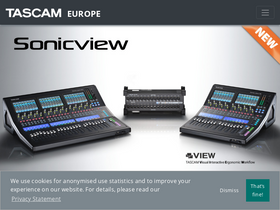'tascam.eu' screenshot