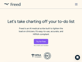 Freed - Revolutionize healthcare documentation: AI scribe, real-time, HIPAA-compliant, EHR-integrated.