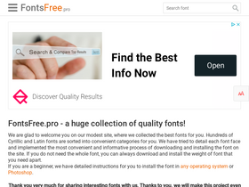 'fontsfree.pro' screenshot