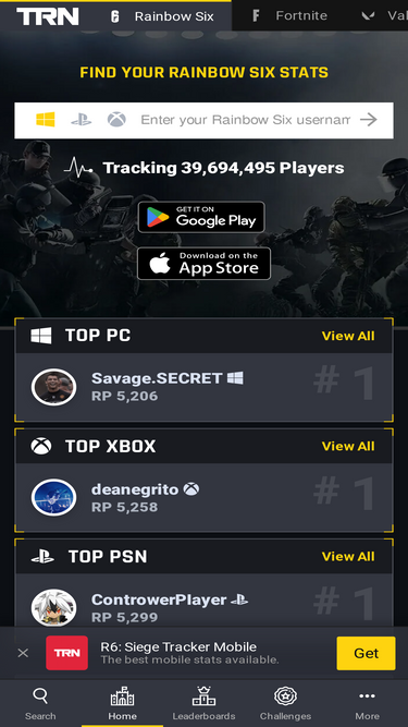 R6 Tracker App - Tracker Network