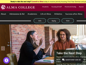 'alma.edu' screenshot