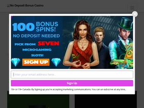 'nodepositbonuscasino.com' screenshot