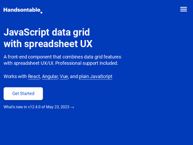 'handsontable.com' screenshot