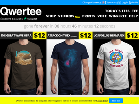 'qwertee.com' screenshot