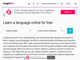 'lingohut.com' screenshot