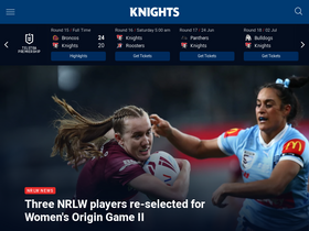 'newcastleknights.com.au' screenshot