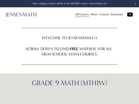 'jensenmath.ca' screenshot