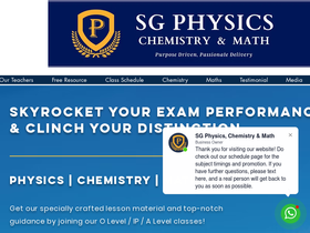 SG Physics Chemistry & Math — Website preview