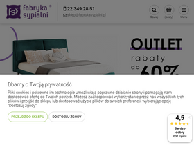 'fabrykasypialni.pl' screenshot