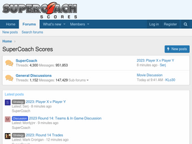 'supercoachscores.com' screenshot