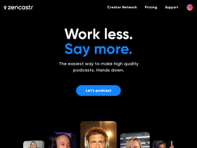 'zencastr.com' screenshot