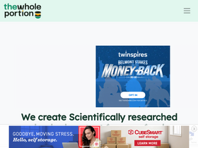 'thewholeportion.com' screenshot