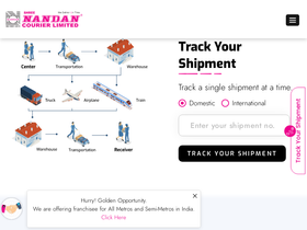 'shreenandancourier.com' screenshot