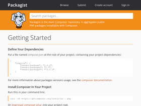 'packagist.org' screenshot