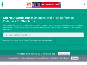 'shortcutworld.com' screenshot