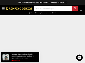 rompingcomics.com homepage screenshot