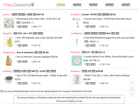 'missycoupons.com' screenshot