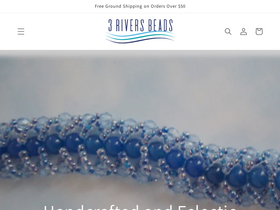 3riversbeads.com homepage screenshot