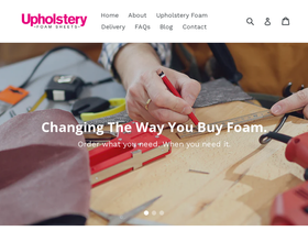 upholsteryfoamsheets.co.uk homepage screenshot