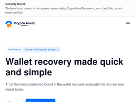 'cryptoassetrecovery.com' screenshot