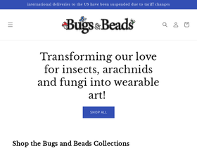 bugsandbeads.com homepage screenshot
