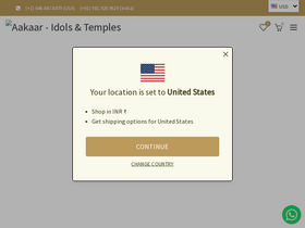Aakaar - Idols & Temples homepage screenshot