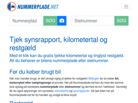 'nummerplade.net' screenshot