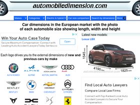 'automobiledimension.com' screenshot