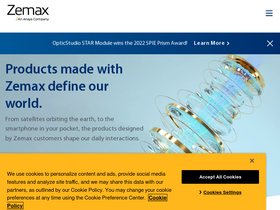 'zemax.com' screenshot