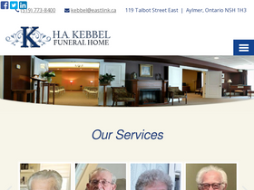 'kebbelfuneralhome.com' screenshot