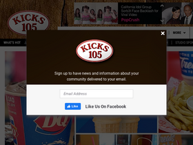'kicks105.com' screenshot