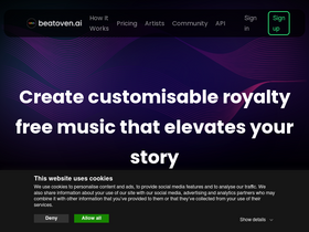 Beatoven.ai - Transform text into unique, royalty-free music tailored to your content's mood.