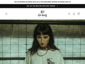 Lost World Clothing homepage screenshot