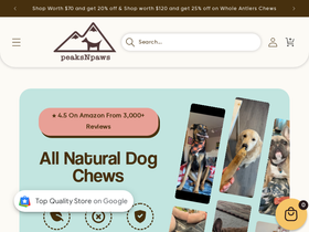 peaksnpaws.com homepage screenshot