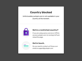 'justspin.com' screenshot