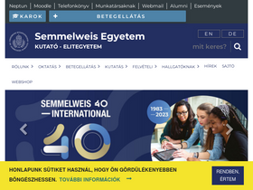 'semmelweis.hu' screenshot