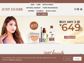 'justherbs.in' screenshot
