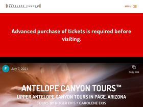 'antelopecanyon.com' screenshot