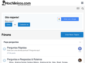 'mochileiros.com' screenshot