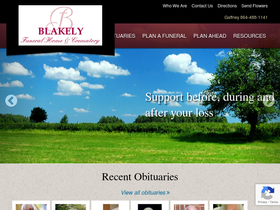 'blakelyfuneralhome.com' screenshot