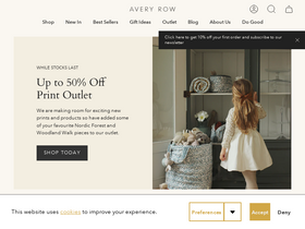Avery Row homepage screenshot