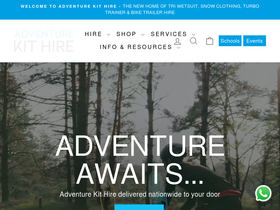 Adventure Kit Hire website screenshot