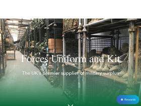 'forcesuniformandkit.co.uk' screenshot