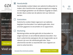 'gzaziekenhuizen.be' screenshot