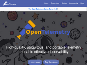 'opentelemetry.io' screenshot