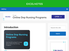 'excelnotes.com' screenshot