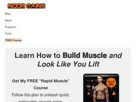'noobgains.com' screenshot